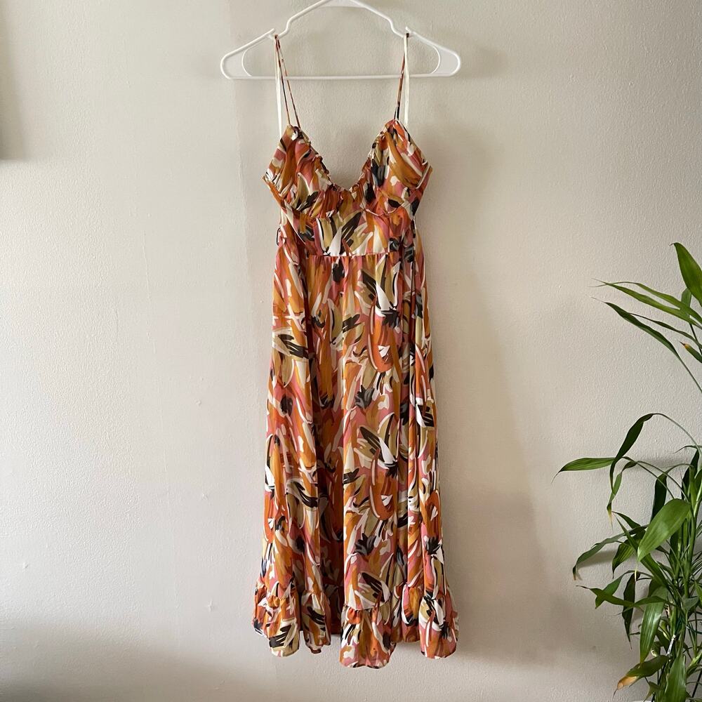 Hello Molly Painted by The Sun Sundress Women 4 Multicolor Floral Casual No Belt